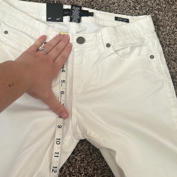 NWT Calvin Klein White Denim Jeans Skinny Crop 8 - Picture 7 of 12